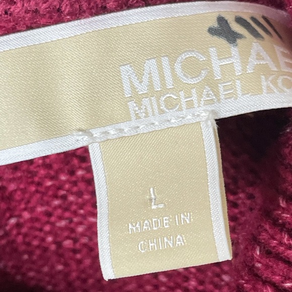 Michael Korse Pink Turtleneck Knit Sweater Size Large Women’s W Gold Buttons - Picture 8 of 10